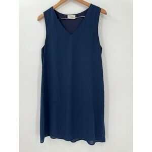 EVERLY V Neck‎ Sleeveless Midi Shift Dress In Teal Women's Size Medium DR5328